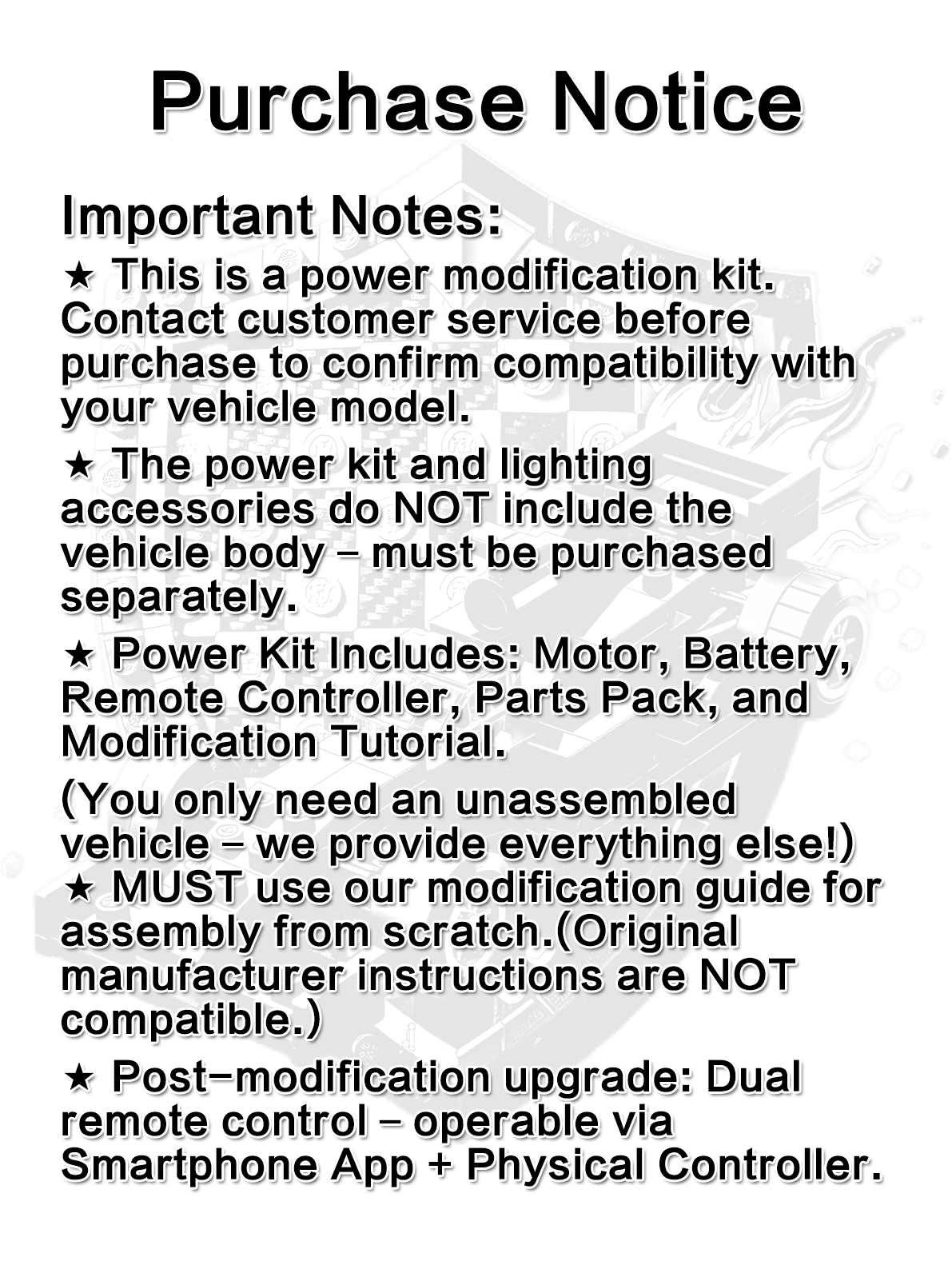 Brushless motor Technic 42207 RC conversion kit