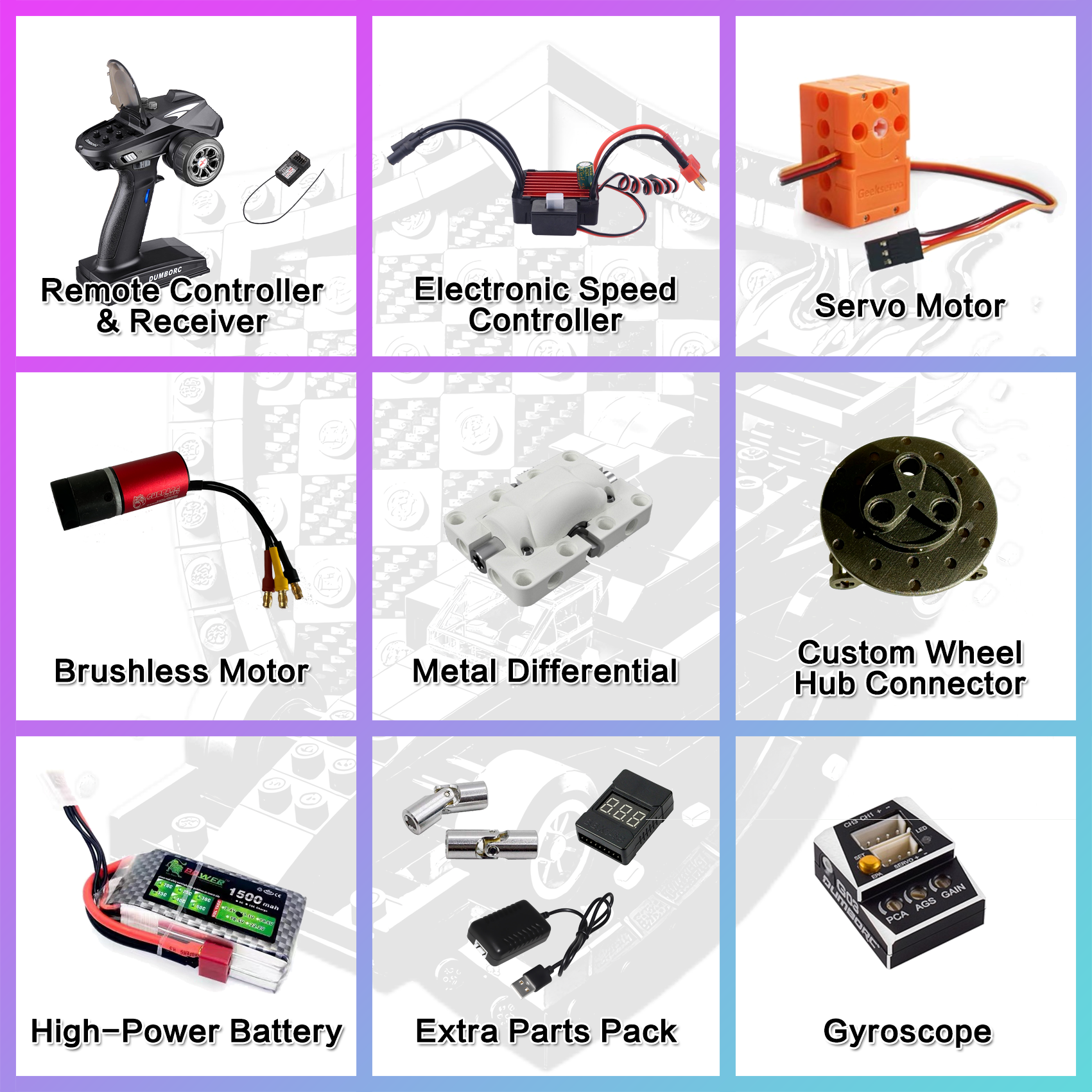 Brushless motor Technic 42207 RC conversion kit